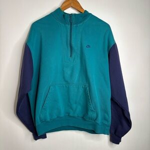 Vintage Nike 1990s Pullover Sweatshirt 1/4 Zip Mens large